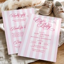 Convites Oh Baby Elegant Script Tudo Em Um Chá De Bebê