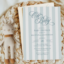 Oh Baby Elegante Letras e Listras Chá de Bebê