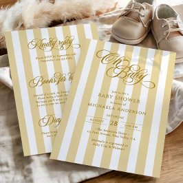 Convites Oh Baby Elegante Script Tudo Em Um Chá De Bebê