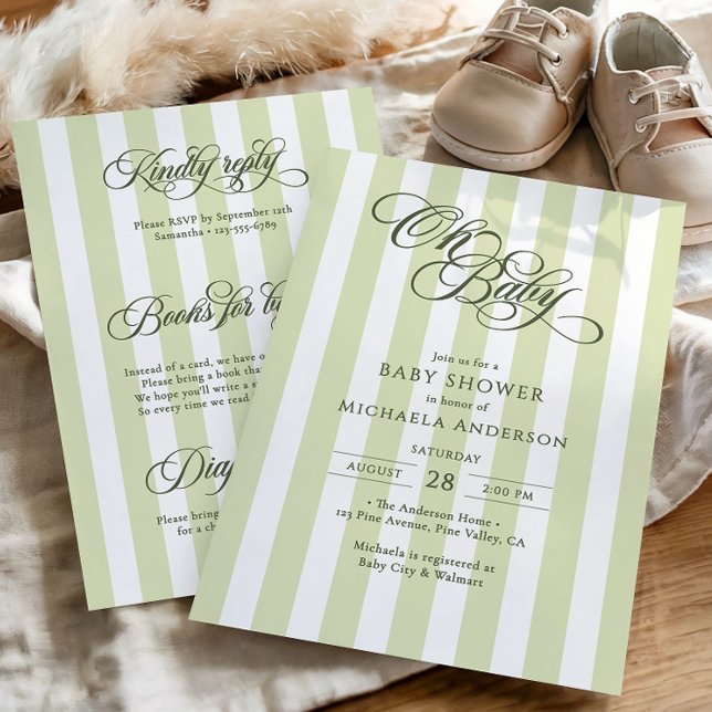 Convites Oh Baby Elegante Script Tudo Em Um Chá De Bebê (Criador carregado)