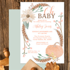 Convites Oh Baby Fall Pumpkin Chá Invite