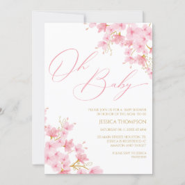 Convites Oh Baby Floral Baby Shower Cherry Blossom