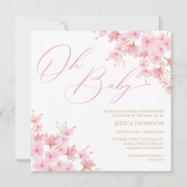 Convites Oh Baby Floral Baby Shower Cherry Blossom