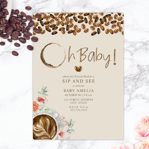 Convites Oh Baby Floral Café Sip E Veja