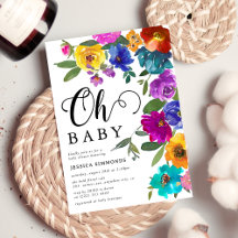 Oh Baby Flores Brilhantes e Ousadas Chás de Bebê