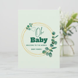 Convites Oh Baby Folhas de Eucalipto  Chá de Bebê