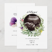 Oh Baby Girl Ultrasound Floral Chá