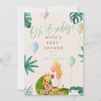 Convites Oh Baby! Jungle Safari Baby Shower Invitation