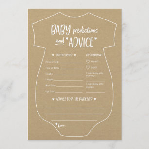 Convites Oh Baby Kraft Predictions and Advice Card