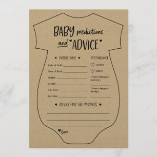 Convites Oh Baby Kraft Predictions and Advice Card
