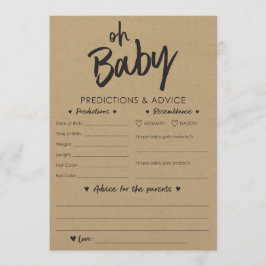Convites Oh Baby Kraft Predictions and Advice Card