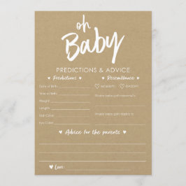 Convites Oh Baby Kraft Predictions and Advice Card