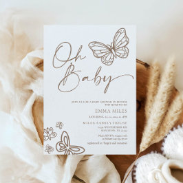 Convites Oh Baby Minimalist Chá de fraldas Invance