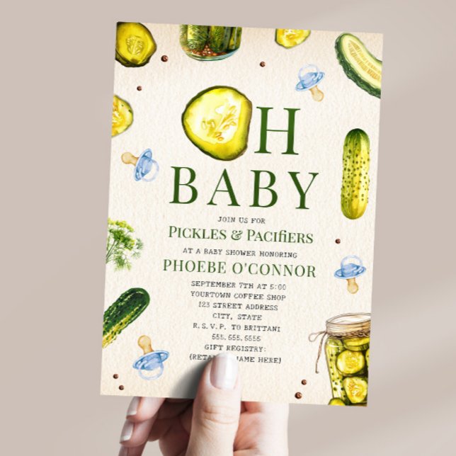 Convites Oh Baby Pickles + Chupetas Festa de Bebê Menino (Criador carregado)