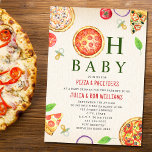 Convites Oh Baby Pizza   Chá de fraldas Pacificador<br><div class="desc">Tema da festa da pizza chá de fraldas Pizza & Pacificadores com Ilustração de uma pizza de pepperoni incorporada ao design "oh baby" com piza,  tomate,  manjericão,  cebola e ilustrações pacificadoras por toda a parte.</div>