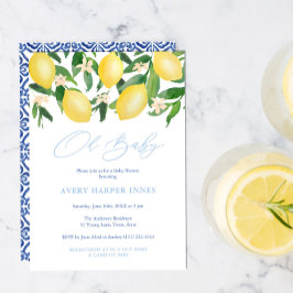 Convites Oh Baby Positano Lemons Chá de fraldas Blue Boy