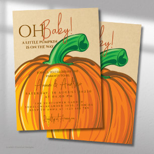 Convites Oh Baby Pumpkin Baby Fall Parents to Be Chá