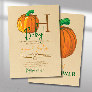 Convites Oh Baby Pumpkin Baby Parents To Be Chá