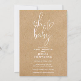 Convites Oh Baby Rústico Kraft Boho Tudo Em Um Chá de Bebê