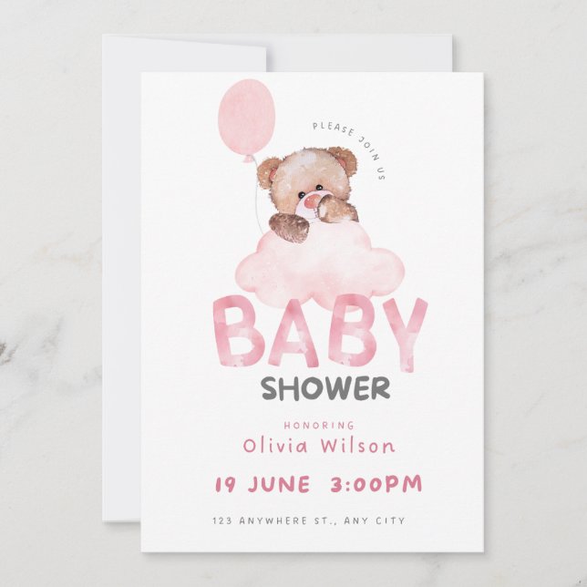 Convites Oh Baby Shower Celebration Design (Frente)