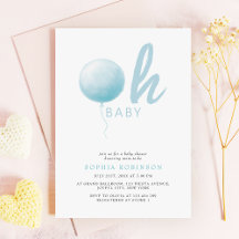 Oh Baby Soft Pastel Blue Balloon Baby Boy Shower