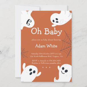 Convites Oh Baby Spooky Ghost Halloween Fall Chá de fraldas