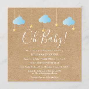 Convites Oh Baby Twinkle Twinkle Baby Shower / Chá de Bebê