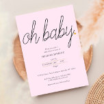 Convites Oh Bebê Dourado Chá de fraldas Cardíaco / Sprinkle<br><div class="desc">Apresentando um texto preto chic com um coração de amor dourado giro em um fundo cor-de-rosa pincelado neste chá de fraldas,  borrifo ou casal de chá. O reverso espalhou corações dourados num fundo cor-de-rosa embebido. Projetado por Thisnotme©</div>