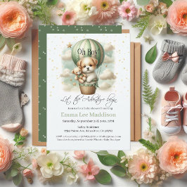 Convites Oh Boy Adventure Puppy Hot Air Balloon Chá de fral