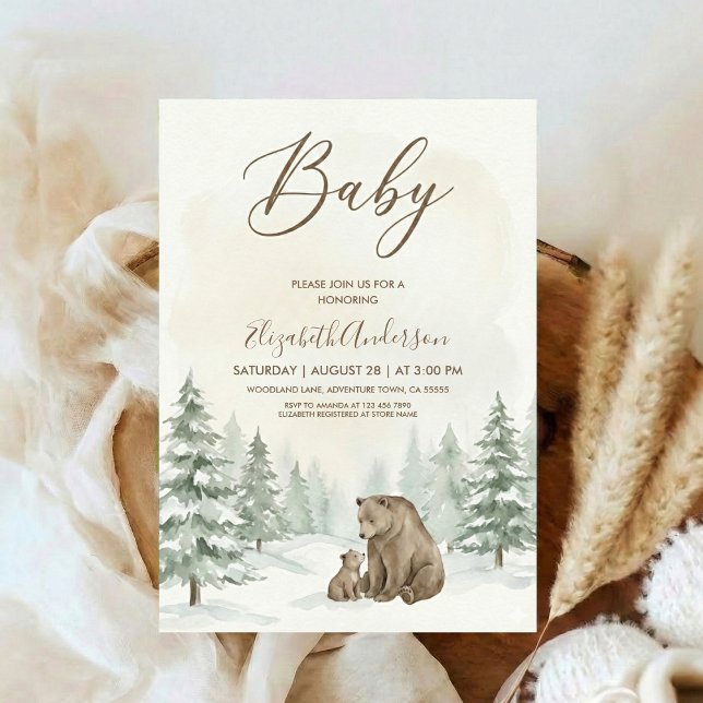 Convites Oh Boy Adventure Woodland Bear Baby Shower (Criador carregado)