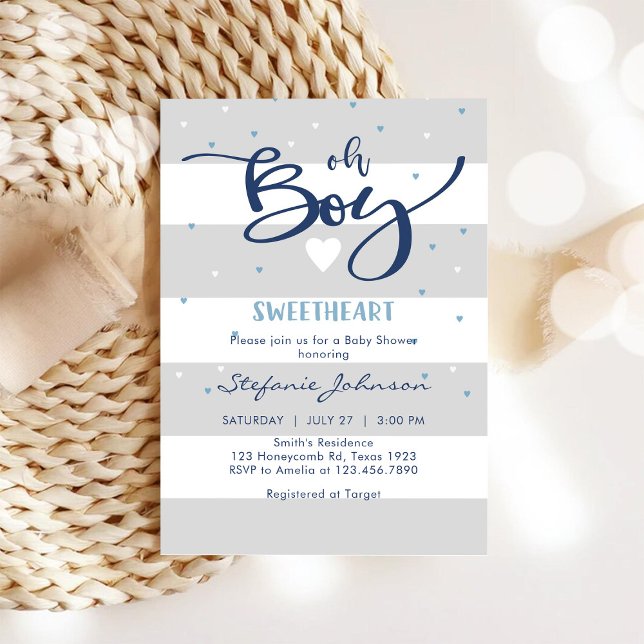 Convites Oh Boy Baby Shower Invitation (Criador carregado)
