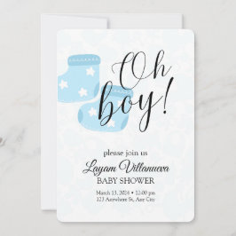 Convites "Oh Boy" Baby Shower Invitation 