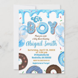 Convites Oh Boy Blue Donut baby shower Invitation
