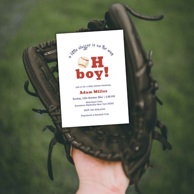 Convites Oh Boy Little Slugger Baseball Sport Baby Shower (Oh Boy Little Slugger Baseball Sport Baby Shower Invitation)