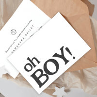 Oh Boy Modern Minimalístico Chá de fraldas Convida