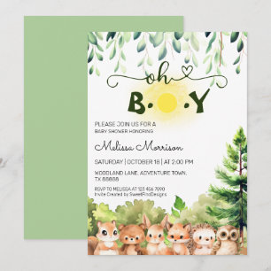 Convites Oh Boy Sunny Woodland Chá de fraldas