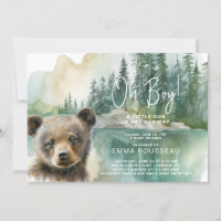 Oh Boy Watercolor Bear Cub Chá de fraldas