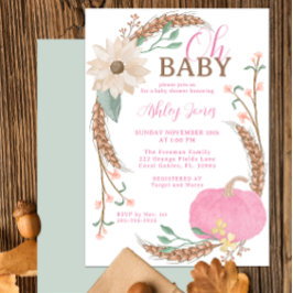 Convites Oh, Chá de Abóbora Rosa Bebê Convidar