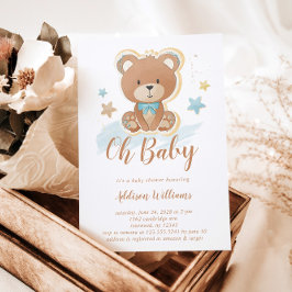 Convites Oh, Chá de fraldas de Urso Azul