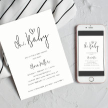 Oh, Chá de fraldas Minimalista de Gênero Neutro de