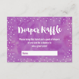 Convites Oh, Chá de fraldas Roxo Raffle