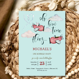 Convites Oh como o tempo voa menino do avião de aniversário