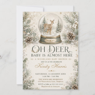 Convites Oh Deer Bebê Está Quase Aqui Chuvada de Bebê Flore