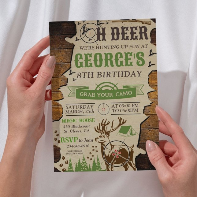 Convites Oh Deer Hunting Festa de aniversário (Oh Deer Hunting Birthday Party Invitation)