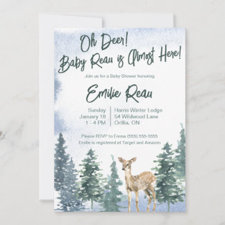 Convites Oh Deer! Um Novo Bebê está quase aqui! Chá de Bebê