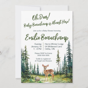 Convites Oh Deer! Um Novo Bebê está quase aqui! Chá de Bebê