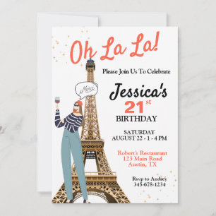 Convites Oh La La Any Age Paris Theme Birthday
