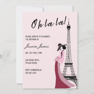 Convites Oh La La Chic Paris era Festa de aniversário