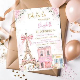 Convites Oh La La Parisiense Festa de Aniversário em Paris