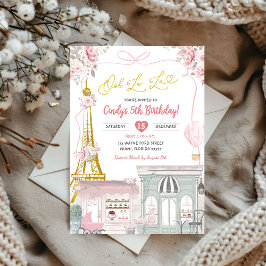 Convites Oh La La Pink Parisiense Café Arco Coquette Birthd